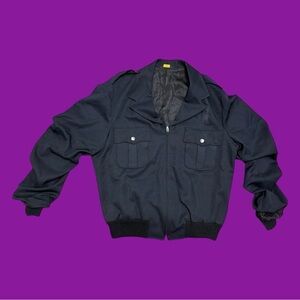 90s Black Bomber Utility Jacket